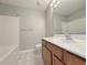 Clean bathroom with single vanity and shower/tub at 437 Red Rose Blvd. # 5, Pawleys Island, SC 29585