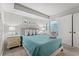 Guest bedroom with double bed, and access to bathroom at 501 S Ocean Blvd. # 505, North Myrtle Beach, SC 29582