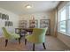 Bright home office features wood desk, green chairs, and built-in shelving at 511 Firouz Dr, Longs, SC 29568