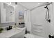 Clean bathroom with shower/tub combo and white vanity at 6001-1235 S Kings Highway, Myrtle Beach, SC 29575