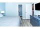 Main bedroom with king bed, dresser, and access to bathroom at 638 Waterway Village Blvd. # 16G, Myrtle Beach, SC 29579