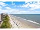 Beachfront aerial view showing ocean and people at 7500 N Ocean Blvd. # 6145, Myrtle Beach, SC 29572