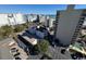 Aerial view of oceanfront property, showing surrounding buildings and beach at 7500 N Ocean Blvd. # 6145, Myrtle Beach, SC 29572