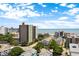 Aerial view of oceanfront high rise building at 7500 N Ocean Blvd. # 6145, Myrtle Beach, SC 29572