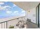 Balcony with ocean view and seating for two at 9550 Shore Dr. # 429, Myrtle Beach, SC 29572