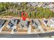 An aerial view of the house showing its location in a quiet neighborhood with mature trees at 980 Desert Wheatgrass Dr., Myrtle Beach, SC 29579