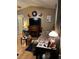 Cozy living room with fireplace and floral sofa at 106 Fonza St., Conway, SC 29526
