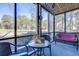 Inviting screened porch furnished with comfortable seating and charming decor at 14 Stillwood Dr. # 2, Pawleys Island, SC 29585