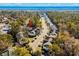 Aerial view showcasing property and ocean views at 143 Crane Dr. # A, Pawleys Island, SC 29585