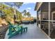 Relaxing patio with seating area and screened porch at 144 Shenandoah Dr., Murrells Inlet, SC 29576