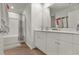 Clean bathroom with a vanity, shower, and tub at 161 Saddle St, Conway, SC 29527