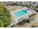 Overhead shot of the community pool with lounge chairs and nice landscaping at 1900 Duffy St. # C-7, North Myrtle Beach, SC 29582