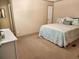 Bedroom with teal bedding and coastal decor at 818 Wayne St., North Myrtle Beach, SC 29582