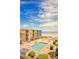 Aerial view of community pool and oceanfront building at 9520 Shore Dr. # 3B, Myrtle Beach, SC 29572