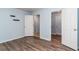 Bedroom with light blue walls, hardwood floors and double closets at 107 Maddux Ln. # E, Myrtle Beach, SC 29588