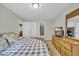 A comfortable bedroom featuring carpet flooring, a dresser and a full-sized bed at 1240 Pineridge St., Conway, SC 29527