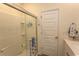 Clean bathroom with a large walk-in shower and storage at 136 Timber Oaks Dr., Myrtle Beach, SC 29588