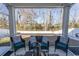 Relaxing screened porch overlooking backyard with wicker furniture at 136 Timber Oaks Dr., Myrtle Beach, SC 29588