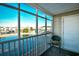 Screened porch with pond view and seating at 2225 Essex Dr. # F, Surfside Beach, SC 29575