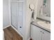 Bathroom with walk-in shower and modern vanity at 2271 Sterritt Swamp Rd., Conway, SC 29526