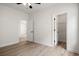 Open bedroom with wood floors and multiple closets and doorways at 2428 Park St., North Myrtle Beach, SC 29582