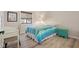 Bedroom with a double bed and teal dresser at 3015 Old Bryan Dr. # 6-1, Myrtle Beach, SC 29577