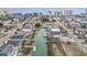 Aerial view of the waterfront homes, showcasing the coastal community and the nearby water tower at 306 59Th Ave. N, North Myrtle Beach, SC 29582