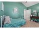 Small bedroom with teal walls and a twin bed at 352 Beulah Circle, Conway, SC 29527
