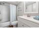 Clean bathroom with a shower/tub combo and vanity at 5905 South Kings Hwy. # 5105-D, Myrtle Beach, SC 29575