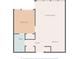 One bedroom floor plan, including kitchen and living room at 5905 South Kings Hwy. # 5105-D, Myrtle Beach, SC 29575