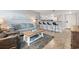 Open concept living area with gray sofa and wooden coffee table at 5905 South Kings Hwy. # 5105-D, Myrtle Beach, SC 29575