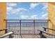 Balcony with ocean view and comfortable chairs at 6900 N Ocean Blvd. # 1439, Myrtle Beach, SC 29572