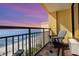 Balcony with sunset ocean and beach views at 6900 N Ocean Blvd. # 1439, Myrtle Beach, SC 29572