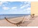 Relaxing oceanfront patio with hammocks and chairs at 6900 N Ocean Blvd. # 1439, Myrtle Beach, SC 29572