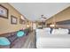 Two beds, sofa, and kitchenette visible at 1501 S Ocean Blvd. # 321, Myrtle Beach, SC 29577