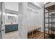 Shared bathroom with gray vanity and built-in shelving at 1600 Gibson Ave., Myrtle Beach, SC 29575