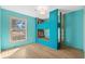 Bedroom with teal bunk beds and wood floors at 1600 Gibson Ave., Myrtle Beach, SC 29575