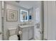 Clean bathroom with granite countertop and updated vanity at 1990 N Waccamaw Dr. # 1109, Garden City Beach, SC 29576