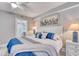 King bed, ceiling fan and ensuite bathroom in spacious bedroom at 1990 N Waccamaw Dr. # 1109, Garden City Beach, SC 29576