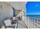 Enjoy the ocean view from this relaxing balcony at 1990 N Waccamaw Dr. # 1109, Garden City Beach, SC 29576