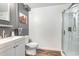 Basement bathroom with walk-in shower at 245 Windover Dr., Pawleys Island, SC 29585