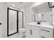 Basement bathroom with shower and vanity at 2557 Pete Dye Dr. # 903, North Myrtle Beach, SC 29582
