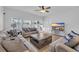 Relaxing living area with plush sofas, a coffee table, and large windows at 299 Empyrean Circle, Myrtle Beach, SC 29588