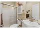 Clean bathroom with shower, toilet and vanity at 6001 - 1243 S Kings Hwy., Myrtle Beach, SC 29575