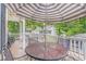 Deck with table, chairs, and umbrella, overlooking the neighborhood at 6001 - 1243 S Kings Hwy., Myrtle Beach, SC 29575