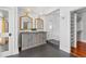 Bathroom with double vanity, large walk-in shower, and separate closet at 1187 Norris Dr., Pawleys Island, SC 29585