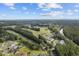Expansive aerial shot of a golf course community surrounded by mature trees, manicured greens, and upscale homes at 141 Foxford Dr., Conway, SC 29526