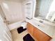 Clean bathroom with a wooden vanity at 155 E Chenoa Dr. # E, Murrells Inlet, SC 29576