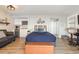 Studio bedroom with a queen-size bed and small kitchenette at 2001 S Ocean Blvd. # 811, Myrtle Beach, SC 29577
