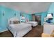 Bedroom with two twin beds and ocean themed decor at 202 75Th Ave. N # 5604/5605, Myrtle Beach, SC 29572